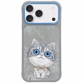 Nimmy Big Eyed Pet 2.0 katės dėklas telefonui iPhone 17 - pilkas