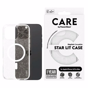 CARE by PanzerGlass Flagship Star Lit dėklas telefonui iPhone 16 Pro Max 6.9" baltas Magnetinis 1344