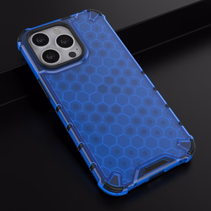 Honeycomb Case šarvu dangtelis su TPU buferiu iPhone 13 Pro mėlynas