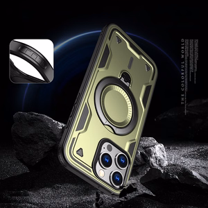 Hybrid Armor Trendy dėklas telefonui su MagSafe iPhone 16 Pro - žalias