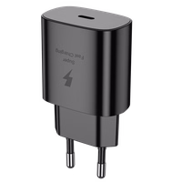 JELLICO sieninis įkroviklis EU25 PD 25W 1xUSB-C + laidas USB-C - USB-C juodas