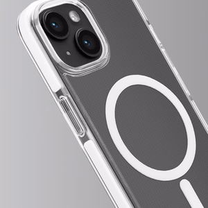 Puro Lite Mag Pro magnetinis silikoninis dėklas telefonui iPhone 15 - permatomas