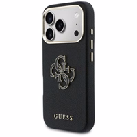 Guess FW dėklas su dervos logotipu iPhone 17 Pro Max - juodas