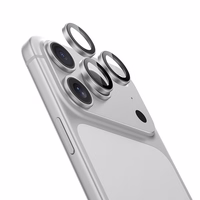Benks grūdintas stiklas DR Sapphire Lens Protector kamerai iPhone 17 Pro/17 Pro Max (3 lęšiai) sidabrinis