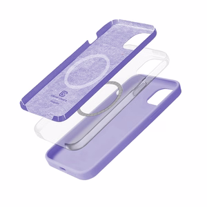 Crong Color Cover Magnetic dėklas, skirtas iPhone 14 Plus, suderinamas su MagSafe, violetinis