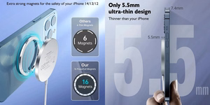 Belaidis įkroviklis CHOETECH, 15W, magnetinis, mėlynas