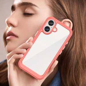 Outer Space dėklas telefonui su geliniu rėmeliu iPhone 16 Plus - raudonas