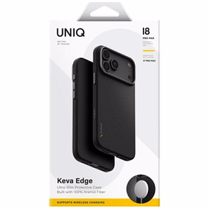 Uniq Keva EDGE Magclick Charging dėklas iPhone 18 Pro Max / 17 Pro Max – juodas