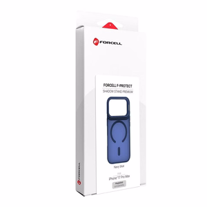 Case for iPhone 17 Pro Max / 18 Pro Max Forcell F-Protect Shadow Stand Premium compatible with MagSafe navy blue