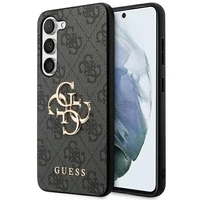 Guess 4G Didelio Metalinio Logotipo Dėklas telefonui Samsung Galaxy S24+ - juodas