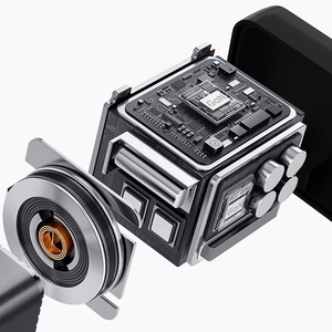 "Dudao A67EU GaN 67W sieninis įkroviklis su įmontuotu ištraukiamu USB-C "Power Delivery" greitojo įkrovimo kabeliu - juodas