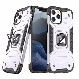 Wozinsky Ring Armor Case stovas tvirtas apsauginis dėklas iPhone 13 Pro Max sidabrinis