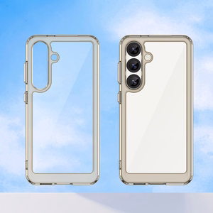 Kosmoso dėklas Samsung Galaxy S25 Edge su lanksčiu rėmu - pusiau permatomas, juodas