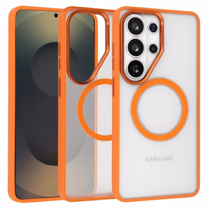 Liavec Soft Dėklas Metal Frame for Samsung Galaxy S26 Ultra oranžinis