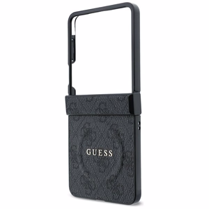 Juodas „Guess 4G Classic MagSafe“ dėklas, skirtas „Samsung Galaxy Z Flip8“