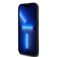 DKNY Odinis langeliais raštuotas magnetinis dėklas iPhone 14 Pro - juodas