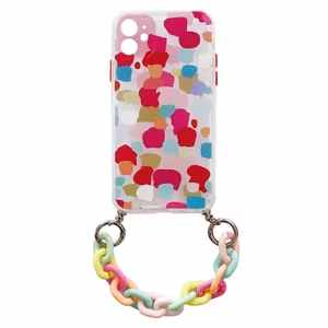 Color Chain Case gelinis lankstus elastingas dėklas su grandinės pakabuku Xiaomi Redmi Note 10 Pro įvairiaspalvis (2)