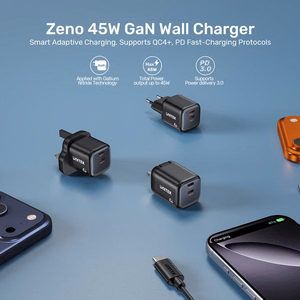 Unitek GaN tinklo įkroviklis 45W 2x USB-C PD 3.0 QC