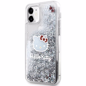 Hello Kitty skystas blizgučių žavesio katės galvos dėklas telefonui iPhone 11 / Xr - sidabrinis