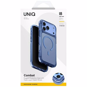 Uniq Combat Magclick Charging dėklas iPhone 18 Pro Max / 17 Pro Max – mėlynas