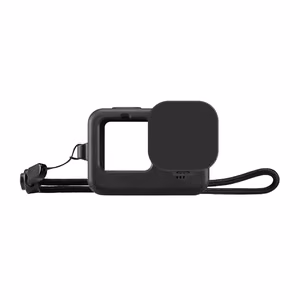 Puluz Silicone Case for GoPro HERO12, HERO11, HERO10, and HERO9 Black with Lens Cover and Strap (Black)