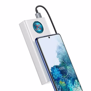 Išorinė baterija Baseus Amblight 30000mAh, 4xUSB, USB-C, 65W (balta)