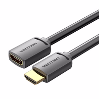 HDMI 2.0 vyras į HDMI 2.0 moteris prailginimo kabelis Vention AHCBD, 0,5 m, 4K 60Hz (juodas)