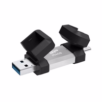 Silicon Power SP256GBUC3C51V1S USB atmintukas 256 GB USB Type-A / USB Type-C 3.2 Gen 1 (3.1 Gen 1) Juoda, Sidabras