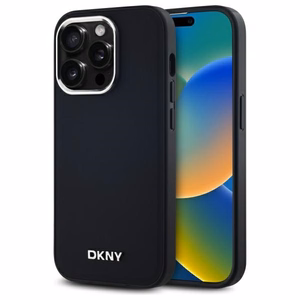 DKNY Paprastas logotipas Magnetinis dėklas telefonui iPhone 14 Pro - juodas