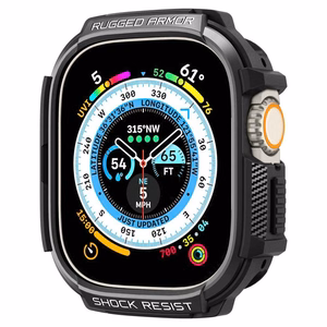Spigen Rugged Armor dėklas, skirtas Apple Watch Ultra 49 mm, matinis juodas