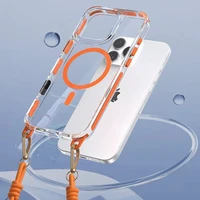 Tel Protect Strap Skaidrus dėklas Iphone 17 oranžinis
