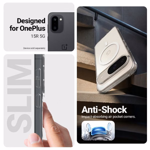 Crong Hybrid Clear Magnetic MagSafe dėklas, skirtas OnePlus 15R, skaidrus