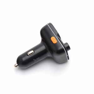 Juodas automobilinis siųstuvas Blue Star Wave L3 su RGB dekoratyviniu apšvietimu, 1 × USB-C, 2 × USB, 20 W