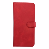 Universalus knygos tipo dėklas BENDRAS dydis L iPhone 6 Plus / 7 Plus / 8 Plus / XS Max / 11 Pro Max / Samsung S20 FE / S21 FE / S10 Plus / A10 / A32 / A54 / Xiaomi 12 Lite / Huawei P30 Pro raudonas