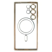 Dėklas telefonui metalinis magnetinis Samsung Galaxy S24 titano spalva