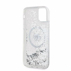 Чехол Karl Lagerfeld Liquid Glitter Choupette Head MagSafe для iPhone 11 / Xr - прозрачный