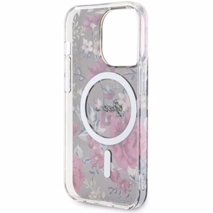 Guess GUHMP14LHCFWSA iPhone 14 Pro 6.1" žalias/žalias kietas dėklas Gėlės MagSafe