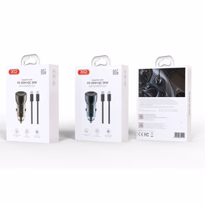XO car charger CC60 60W 1x USB 1x USB-C blue + USB-C - USB-C cable
