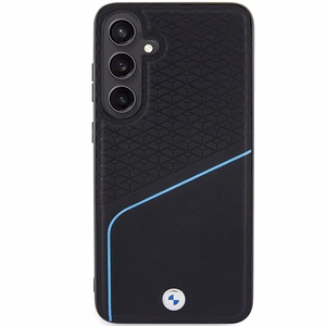 BMW BMHMS24M23RDCLK S24+ S926 чёрный/чёрный жёсткий чехол Signature Leather Textured & Line MagSafe