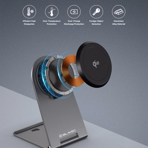 Blavec indukcinis įkroviklis BQI-01 Qi2 15W magnetinis Magsafe + Raptor laidas type C į type C (BQI01-QI2MS) sidabrinis