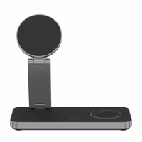 Tech-Protect QI15W-A47 MagSafe 3in1 indukcinis įkroviklis + USB-C kabelis - juodas