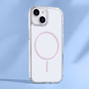 Atsparus smūgiams plonas magnetinis dėklas telefonui iPhone 14 Pro 6,1 (m) - rožinis (m)