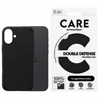 CARE by PanzerGlass dvigubos apsaugos dėklas telefonui iPhone 16 Plus - juodas