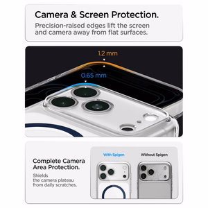 Spigen Ultra Hybrid MagSafe dėklas iPhone 18 Pro Max / 17 Pro Max, skaidrus tamsiai mėlynas