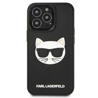 Karl Lagerfeld 3D guminis Choupette dėklas telefonui iPhone 13 Pro / iPhone 13 - juodas