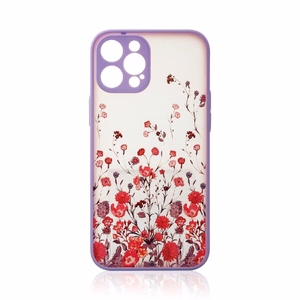 Dizaino dėklas iPhone 12 Pro Max gėlių violetinė