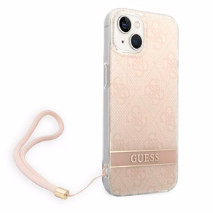 Guess GUOHCP14MH4STP iPhone 14 Plus 6.7" розовый/розовый жёсткий чехол 4G Print Strap