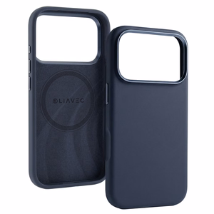 Liavec Silky dėklas su metaliniu kameros rėmeliu, skirtas Iphone 17 Pro Max tamsiai mėlynas