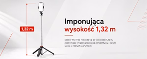Wozinsky asmenukių lazda WC1Y3S teleskopinis trikojis 1.3m su telefono laikikliu - juoda