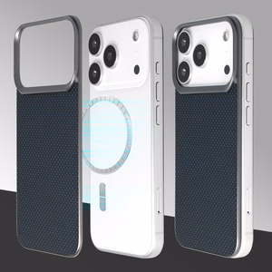 Liavec Carbon Layer Magsafe Aramid Fiber dėklas skirtas Iphone 17 Pro Max mėlynas